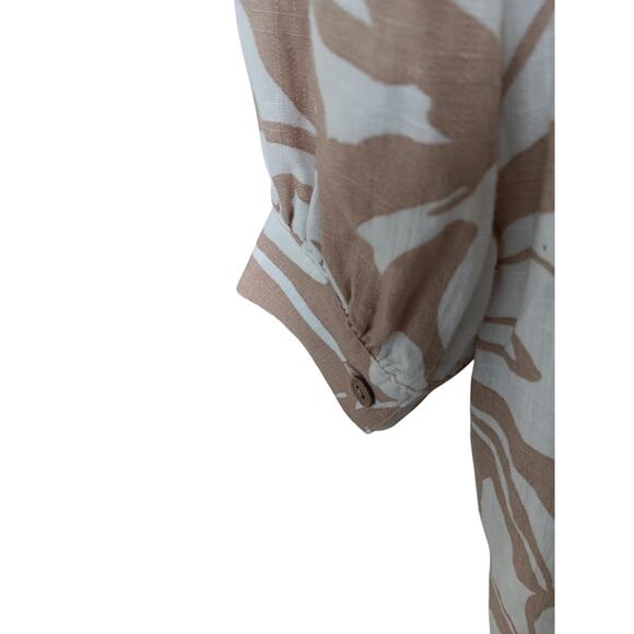 New without Tags Easel Khaki Printed Button Down Shirt Dress SZ S - Picture 10 of 13